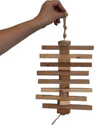 YML Rectangular & Square Blocks Natural Bamboo Log Hanging Exercise Canary & Finch Toy