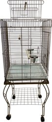 YML Open Play Top Coated Steel African Grey Cage with Wheeled Stand, Gold, 20-in slide 2 of 3