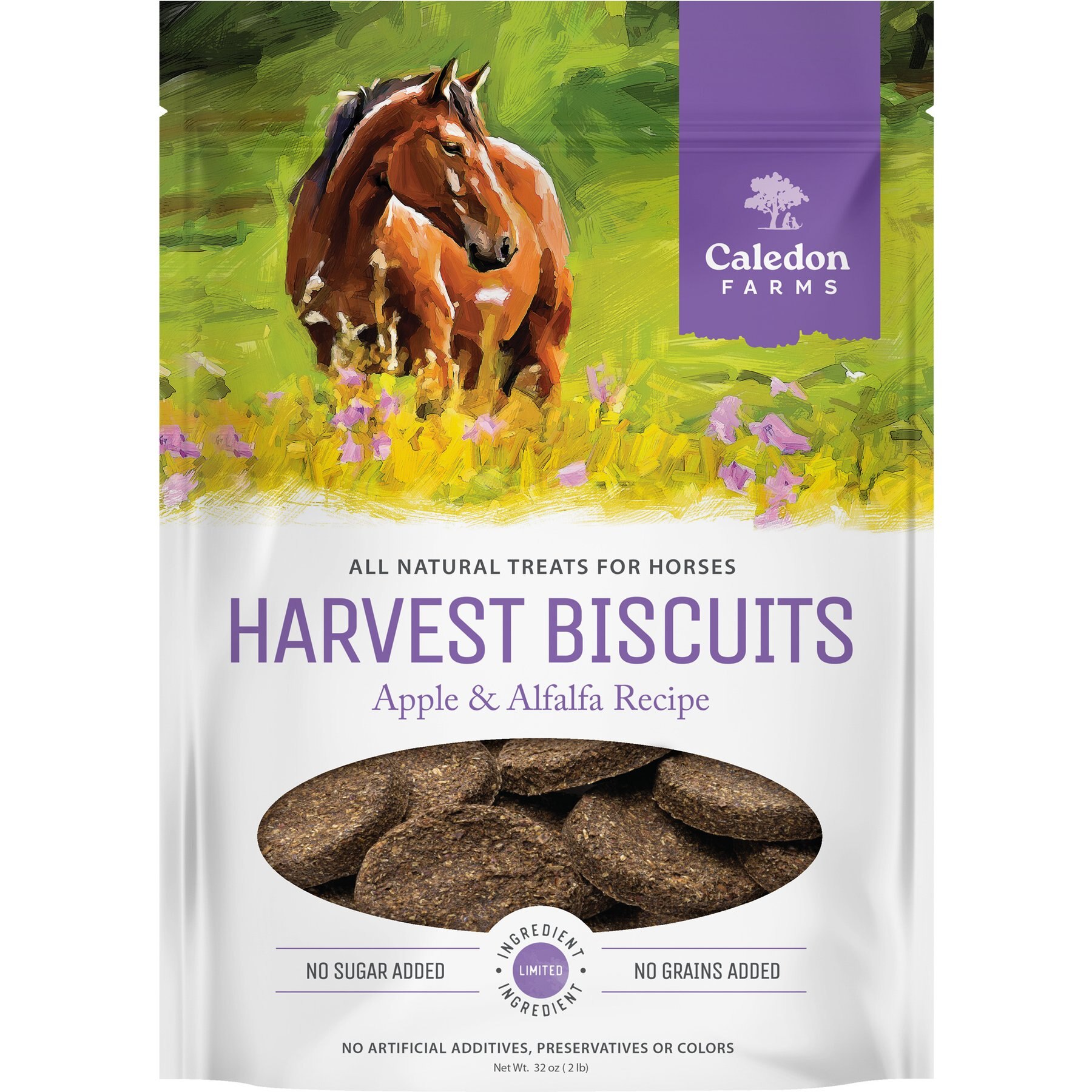 Caledon Farms Harvest Biscuits Apple & Alfalfa Recipe Horse Treats, 32-oz bag