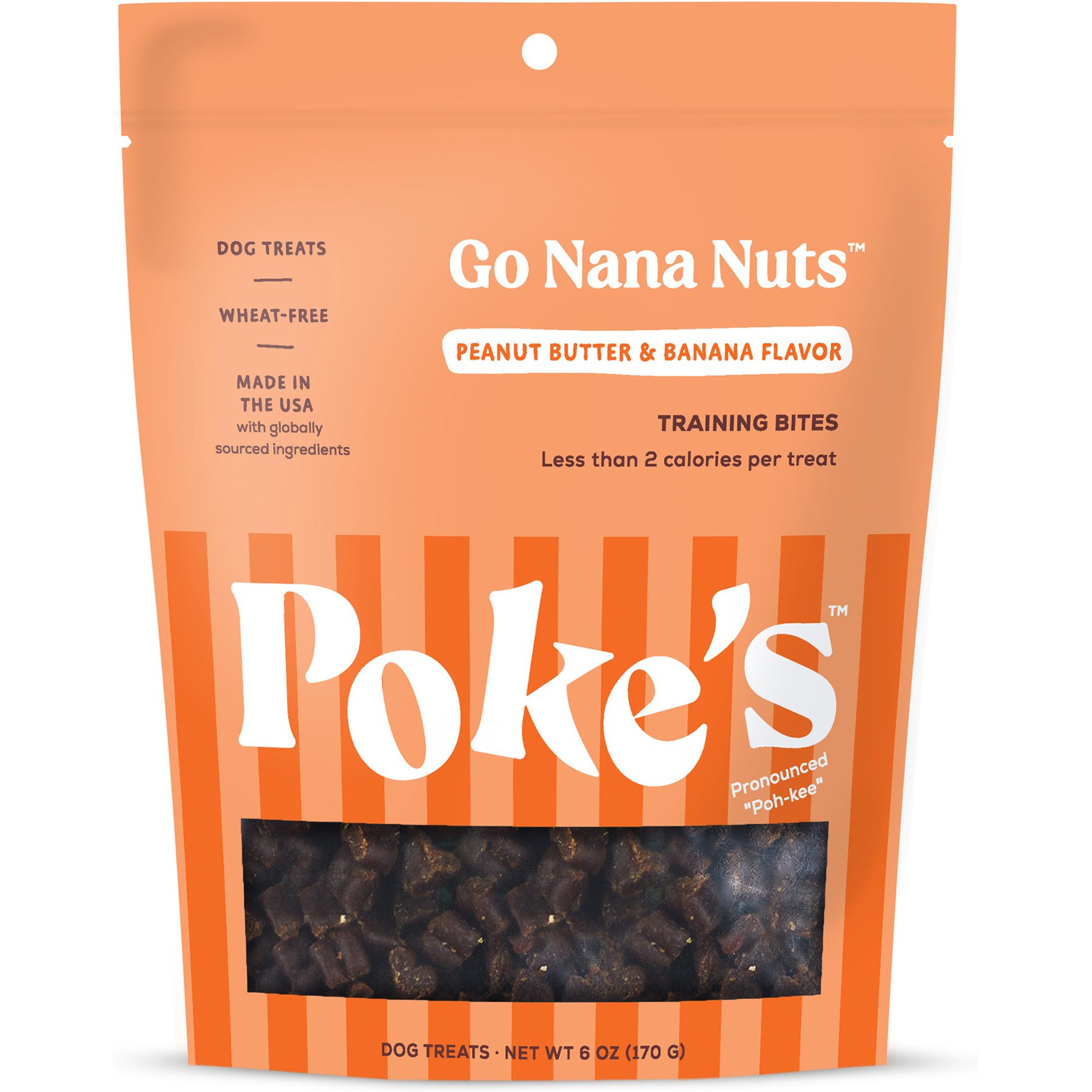 Poke's Peanut Butter & Banana Training Bites Dog Treats, 6-oz bag