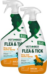 Vet's Best Flea & Tick Cotton Spice Scented Natural Home Spray for Dogs, 64-fl oz bottle, case of 2