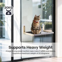 allforpaws Skywalk Foldable Lounge Cat Window Perch, Grey slide 2 of 9