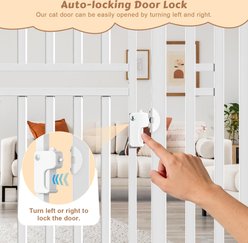 MALOROY 78-in Extra Tall Narrow Opening Dog & Cat Auto Close Gate with Door, White slide 2 of 9