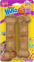 Nylabone Nubz Jumbo Bacon Hard Dog Chew Treats, 2 count