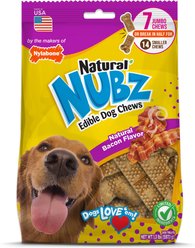 Nylabone Nubz Jumbo Bacon Hard Dog Chew Treats, 7 count