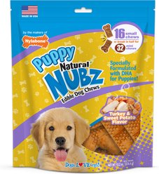 Nylabone Nubz Small Turkey & Sweet Potato Hard Puppy & Dog Chew Treats, 16 count