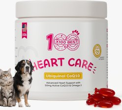 X100BEST Heart Care 8x Absorption Ubiquinol CoQ10 Heart Supplement for Dogs, 100 count