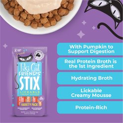 Tiki Cat Friends Stix Grain-Free Variety Pack Lickable Cat Treats, 1.6-oz pouch, 4 count slide 2 of 9