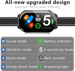 Hoistspark Smart IP67 Waterproof Automatic Training Dog Bark Collar, Black slide 2 of 9