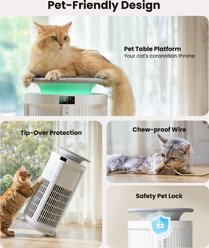 Yaber Pets 05 Deodorizer Dog & Cat Air Purifier, White, 11.8 x 11.8 x 25.7-in slide 2 of 7