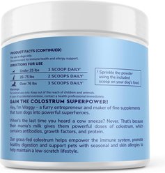 Wonder Paws Premium Grass Fed Pure Bovine Colostrum Powder Allergy Supplement for Dogs, 3.20-oz jar slide 2 of 9
