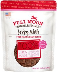 Full Moon Essentials Grain-Free Beef Jerky Dog Treats, 10-oz bag