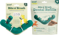 Woof Bite n' Brush Chicken Refill Large Dental Dog Chew Treats