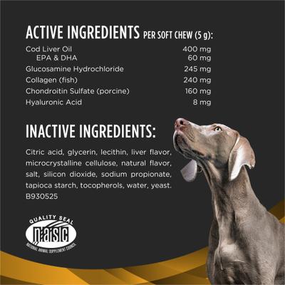 Show full view: Purina Pro Plan Veterinary Diets Joint Supplement for Dogs, Hip & Joint Soft Chews for Large Dogs, 30 count slide 7 of 9