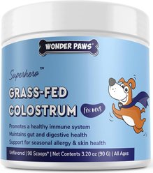 Wonder Paws Premium Grass Fed Pure Bovine Colostrum Powder Allergy Supplement for Dogs, 3.20-oz jar slide 1 of 9