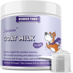 Wonder Paws Premium Goat Milk Powder Digestive Aid Supplement for Dogs, 8.25-oz jar