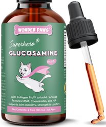 Wonder Paws Premium Bacon Flavored Liquid Glucosamine Joint Support Supplement for Cats, 2-fl oz bottle