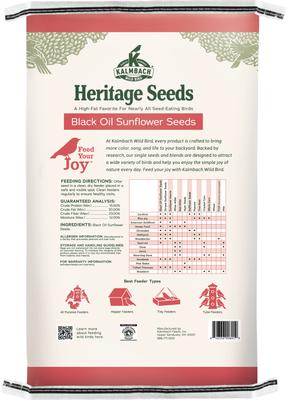 Show full view: Kalmbach Feeds Heritage Seeds Black Oil Sunflower Seeds Wild Bird Food Red, 20-lb bag slide 2 of 7