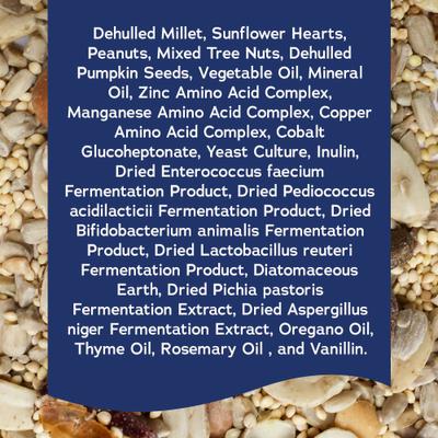 Show full view: Kalmbach Feeds Songbird Reserve Shell Free No Mess Wild Bird Food, Green/Blue, 20-lb bag slide 7 of 7