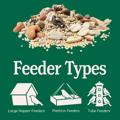 Show full view: Kalmbach Feeds Songbird Reserve Shell Free No Mess Wild Bird Food, Green/Blue, 20-lb bag slide 4 of 7