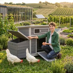 Yafylly Wooden Dual Nesting Box Chicken Coop slide 2 of 7