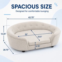 Yafylly Oversized Oval Semi-Enclosed Sofa Dog Bed, Beige slide 2 of 6