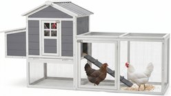 Yafylly 82-in Wooden Chicken Coop with Run, Nesting Box & Ramp