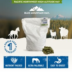 Blue Mountain Hay High Altitude Timothy Hay Mini Cubes Digestive Hindgut & Brain Health Horse Feed, 50-lb bag slide 2 of 4