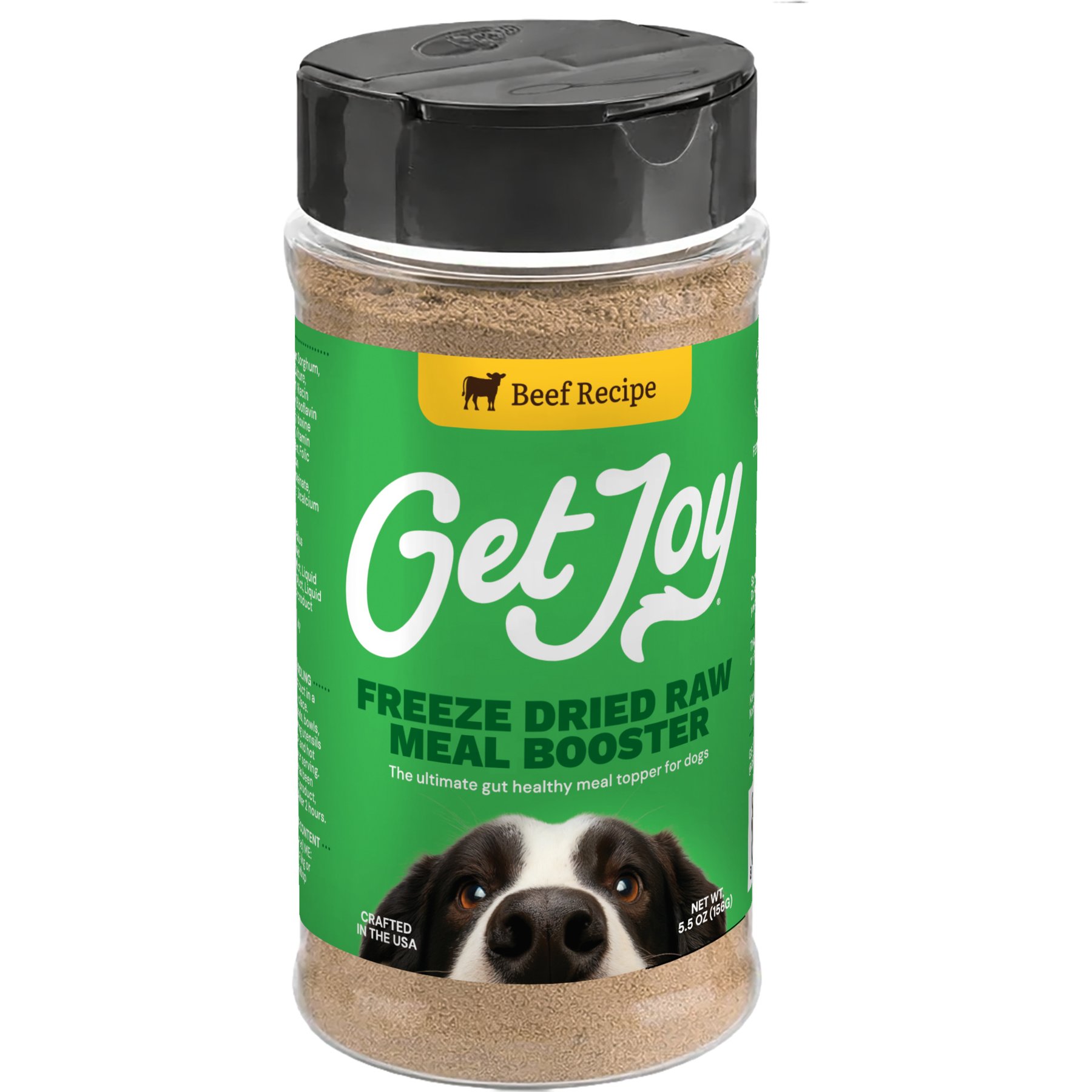 Get Joy Freeze-Dried Raw Beef Booster Food Topping, 5.5-oz shaker