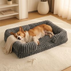 HOMAGICO Waterproof Orthopedic Novelty Furniture Style Sofa Dog Couch Bed with Removable Cover, Non-Slip Bottom & Egg-Crate Foam, Grey, Jumbo