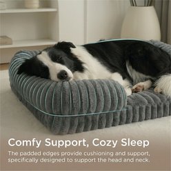 HOMAGICO Waterproof Orthopedic Novelty Furniture Style Sofa Dog Couch Bed with Removable Cover, Non-Slip Bottom & Egg-Crate Foam, Grey, Jumbo slide 2 of 6