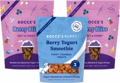 Bocce's Bakery Berry Bliss Smoothie + Berry Yogurt Smoothie Soft & Chewy Dog Treats, 3 count bundle