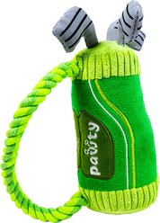 PAWTY TOYS Interactive Golf Bag with Tug Rope Squeaky Plush Dog Toy, Green, Small/Medium slide 2 of 5
