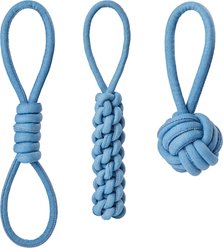 Potaroma Interactive Tug of War Durable Braided Cotton Exercise Rope Small Dog Chew Toy, Blue, 3 count slide 1 of 6