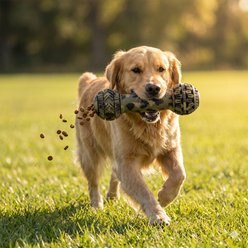 Petopia Spherical Dumbbell Interactive Food Dispersing Dog Chew Toy, Camouflage Color, Large slide 2 of 9