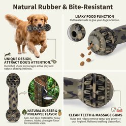 Petopia Spherical Dumbbell Interactive Food Dispersing Dog Chew Toy, Camouflage Color, Medium slide 2 of 9