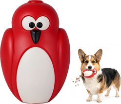 Petopia Penguin Interactive Food-Inducing Dog Chew Toy, Red, Small