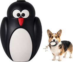 Petopia Penguin Interactive Food-Inducing Dog Chew Toy, Black, Small
