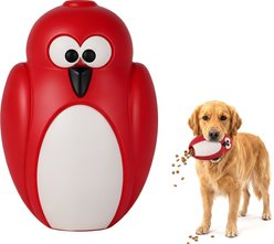 Petopia Penguin Interactive Food-Inducing Dog Chew Toy, Red, Large