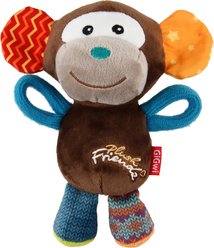 Gigwi Monkey Squeaky Plush Dog Toy, Multicolor
