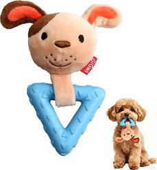 Gigwi Puppy Teething Squeaky Plush Dog Toy, Multicolor