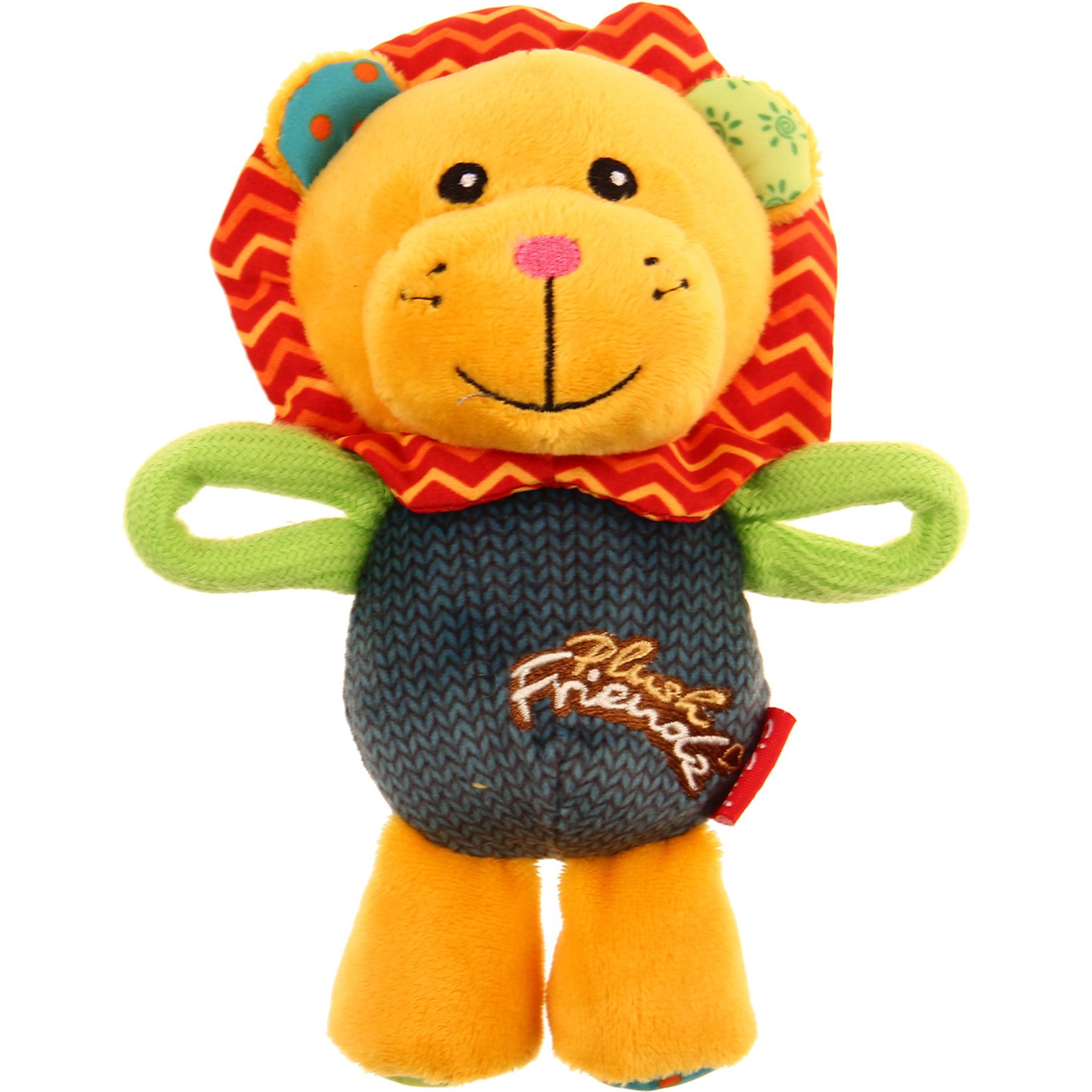 Gigwi Lion Squeaky Plush Dog Toy, Yellow