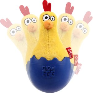 Out of Stock - GIGWI Funny Egg Wobbler Chicken Squeaky Plush Dog