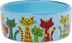 Frisco New York Non-skid Ceramic Cat Bowl, Blue, 1.5 cup, 1 count