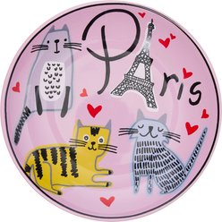 Frisco Paris Non-skid Ceramic Cat Dish, Pink, 0.5 cup, 1 count