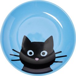 Frisco Cat Face Non-skid Ceramic Cat Dish, Dark Blue, 0.5 cup, 1 count
