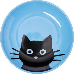 Frisco Cat Face Non-skid Ceramic Cat Dish, Dark Blue, 0.5 cup, 1 count
