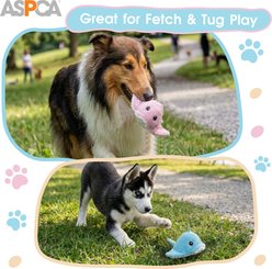 ASPCA Interactive Soft Durable Stuffed Stingray Squeaky Plush Dog Toy, 2 count slide 2 of 5