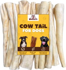 Woofleys Cow Tail Dog Natural Chew Treats, 25 count