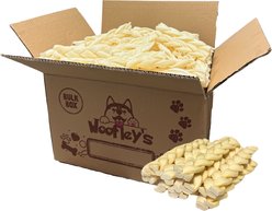 Woofleys 6-in Buffalo Beef Cheek Braids Dog Natural Chew Treats, 50 count